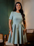 Pleated Short Sleeve Dress